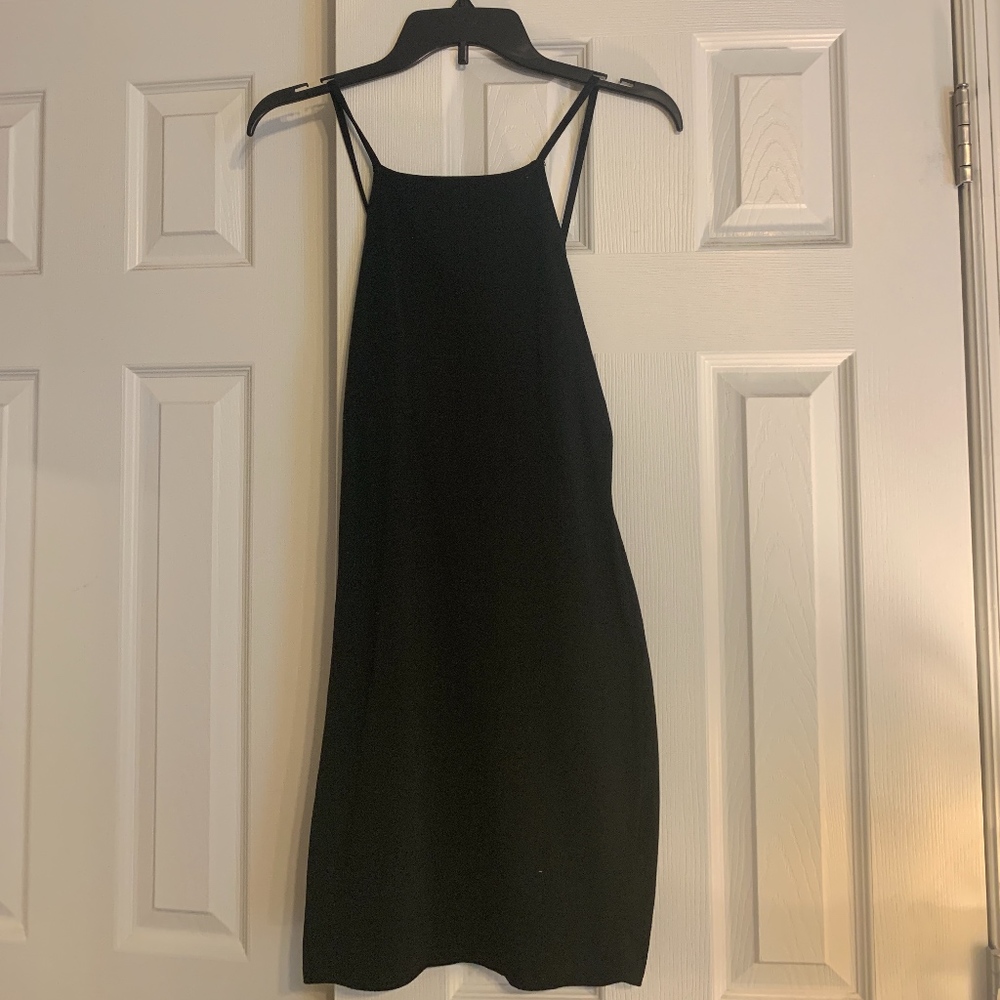 Black Bodycon High Neck Dress
